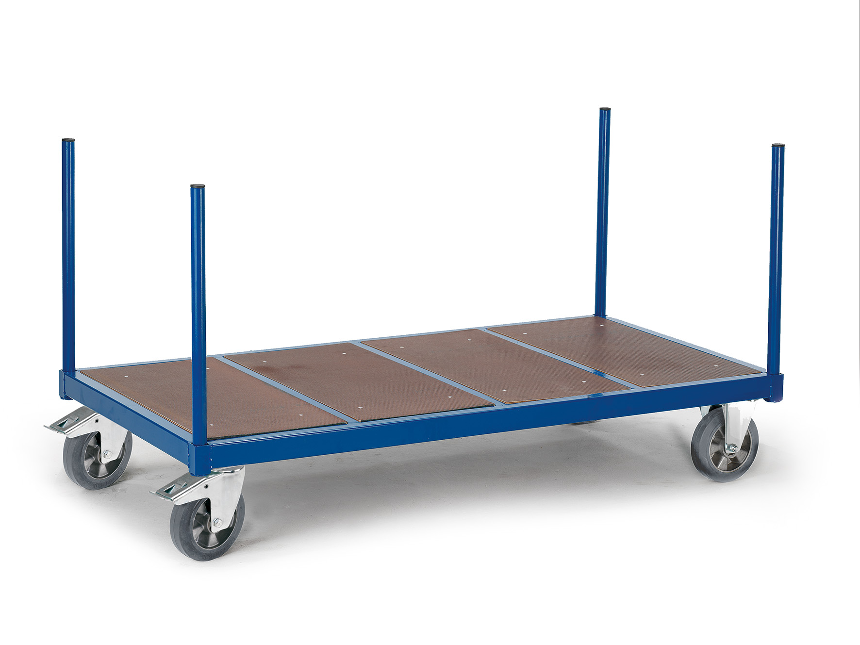 Chariot à rouleaux avec plancher en bois